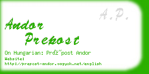 andor prepost business card